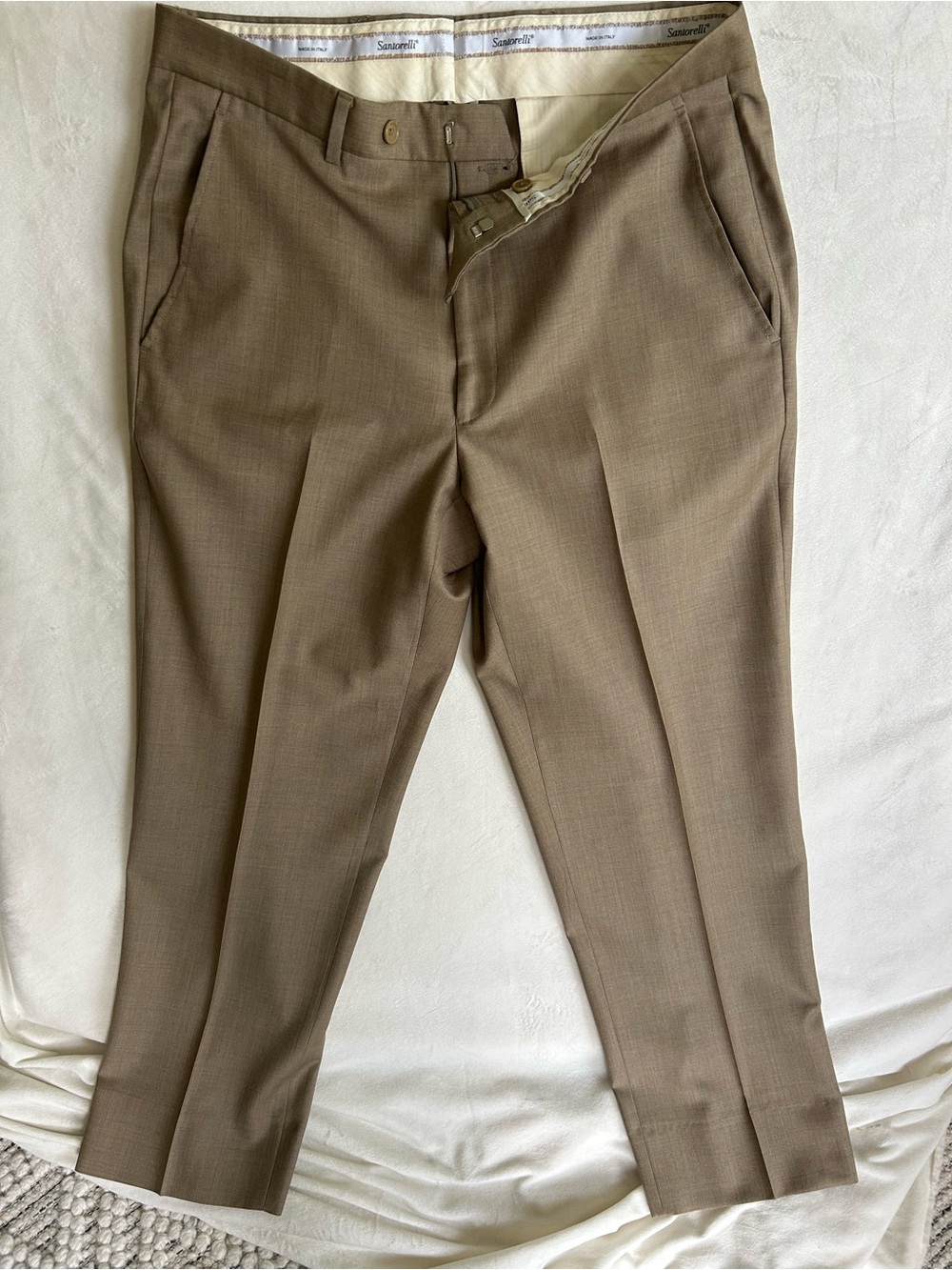 Santorelli Men's Dress Trousers in Khaki Brown